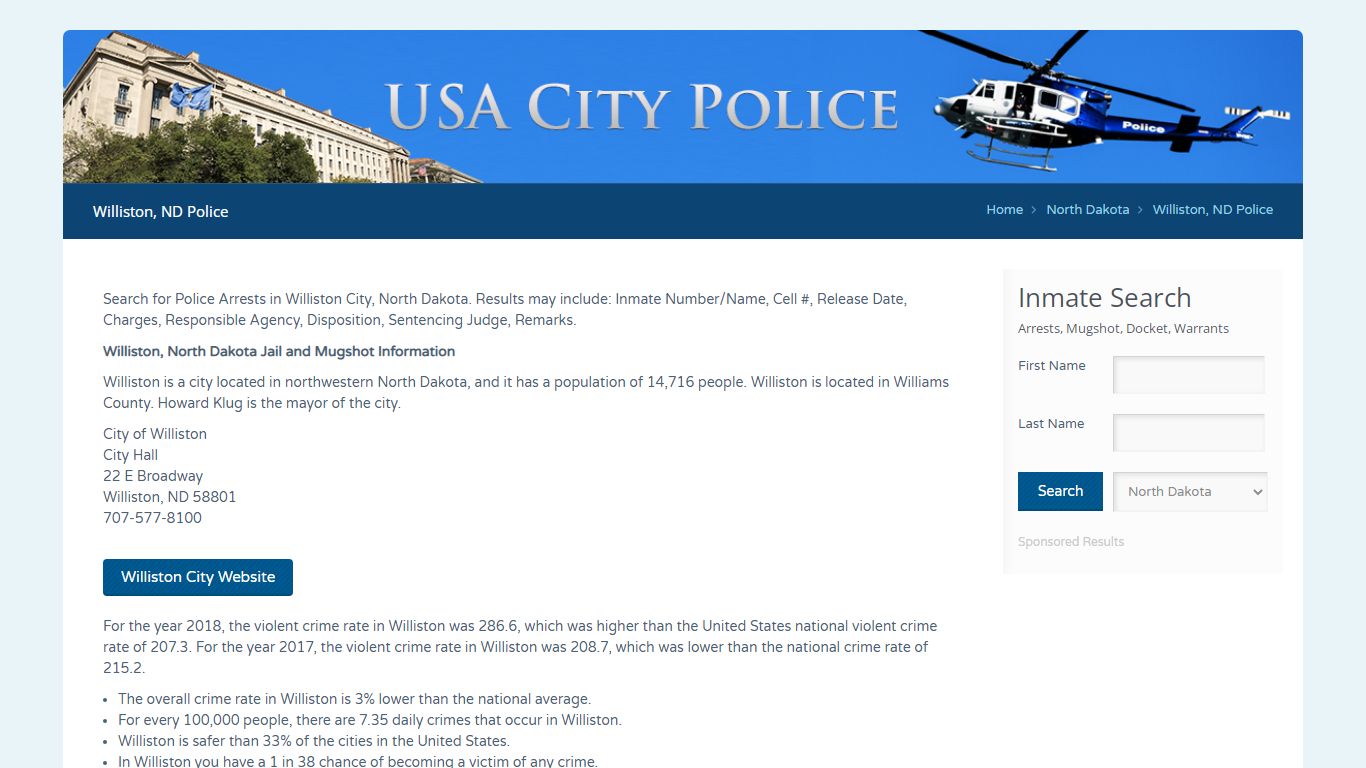 Williston, ND Police | Jail Records
